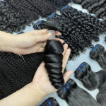 Customized human hair wigs loose wave bundles human hair headgear hair curtains foreign trade wigs