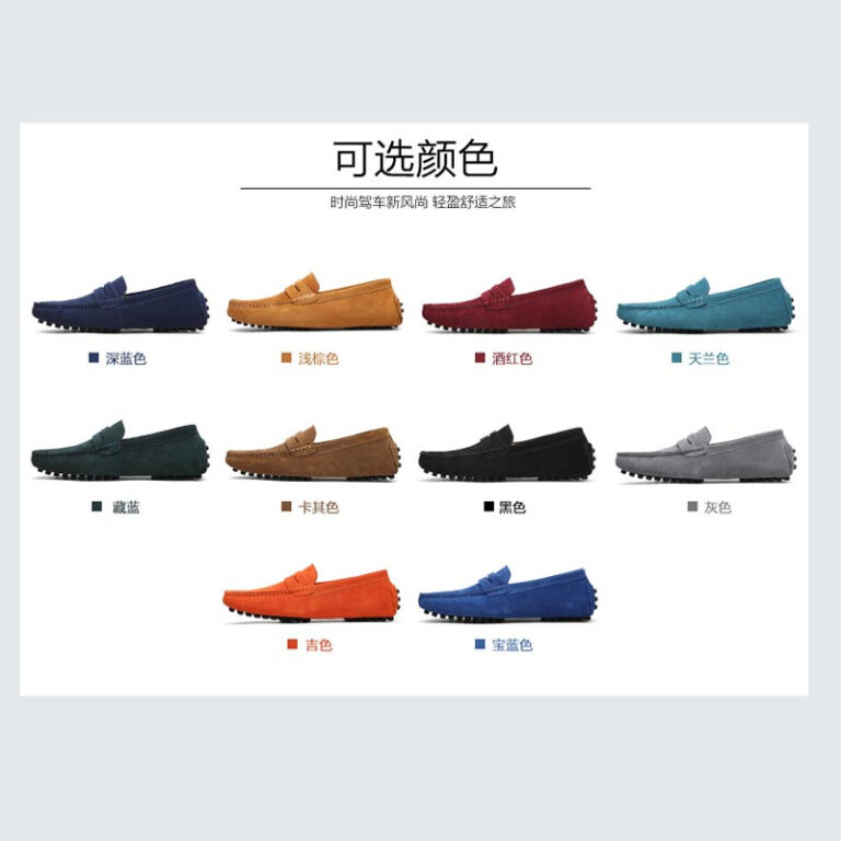 Doudou shoes, men's shoes, foreign trade driving shoes, cow suede leather, cross-border, versatile, casual, lightweight men's loafers, leather shoes