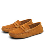 Doudou shoes, men's shoes, foreign trade driving shoes, cow suede leather, cross-border, versatile, casual, lightweight men's loafers, leather shoes