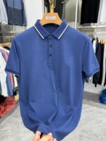 [Doujia] Summer business style lapel short-sleeved POLO shirt for men with contrasting edges, versatile, breathable and comfortable 5T011