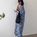 Dress Women Simple Floral Summer All-match Leisure Casual Ulzzang Chic Fashion Mid-calf Puff-sleeve Sundress Holiday Harajuku