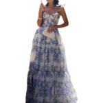 Elegant Party Dresses for Women 2026 New Sweet and Fashionable Floral Style Large Swing Shoulder Strap Dress Beach Vacation