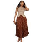 European and American cross-border African women's clothing 2026 summer new elegant temperament sleeveless vest vest pleated skirt suit