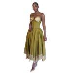 European and American cross-border women's clothing 2026 summer new temperament lace-up waist suspender tops wide skirt suit