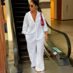 European and American cross-border women's clothing 2026 summer new fashion lapel loose white long-sleeved shirt wide-leg trousers suit