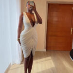 European and American cross-border women's clothing 2026 summer new sexy and elegant deep V-neck sleeveless pleated hip-hugging slim dress