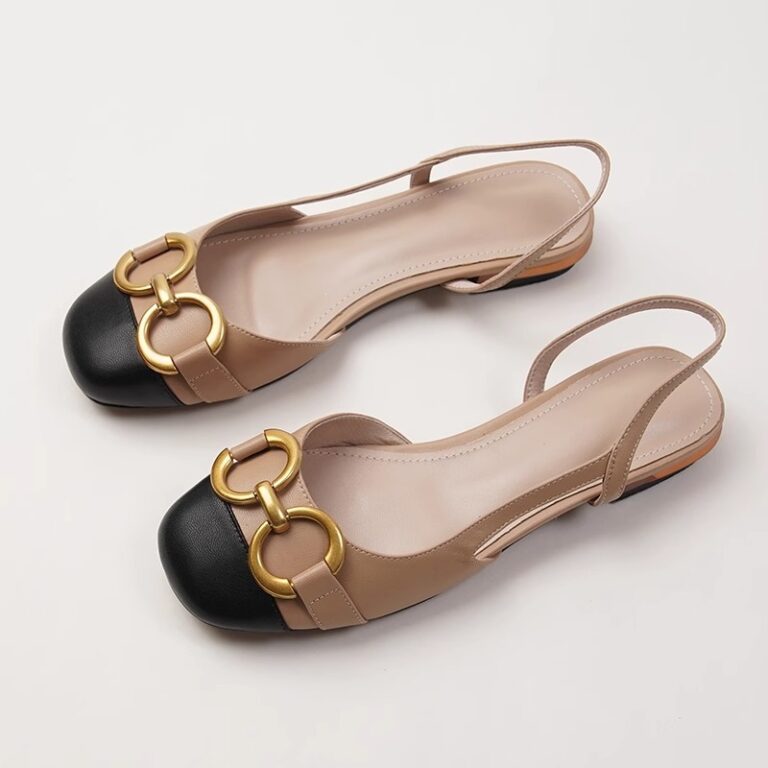 Foreign trade sandals, women's Korean style 2024 flat-soled color-blocked toe-toe sandals, thick heels, half-cup women's shoes, breathable and lightweight
