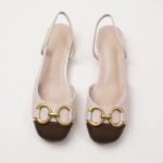 Foreign trade sandals, women's Korean style 2024 flat-soled color-blocked toe-toe sandals, thick heels, half-cup women's shoes, breathable and lightweight