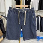 【H Family】Fax! Men's elastic waist denim shorts summer straight loose comfortable drawstring five points 2Y011A