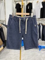 【H Family】Fax! Men's elastic waist denim shorts summer straight loose comfortable drawstring five points 2Y011A