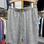 【H Family】Yutan! Simple sports style gray elastic waist drawstring three-quarter pants loose casual shorts 2Q044A