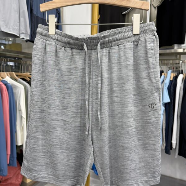 【H Family】Yutan! Simple sports style gray elastic waist drawstring three-quarter pants loose casual shorts 2Q044A