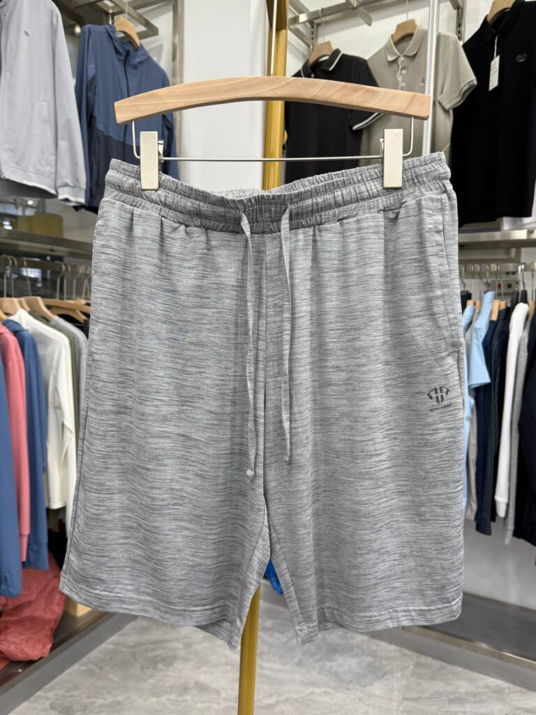 【H Family】Yutan! Simple sports style gray elastic waist drawstring three-quarter pants loose casual shorts 2Q044A