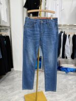[H Home] Spring and summer men’s basic jeans stretch breathable washed business casual trousers 1R019A