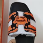 H sandals for women summer 2026 new fashion outer wear flat genuine leather slippers for women with rhinestones for seaside travel