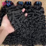 High-Quaility 15A Grade Brazilian Cuticle Aligned Human Hair Extension 100 Virgin Natural Burmese Curly Human Hair Bundles