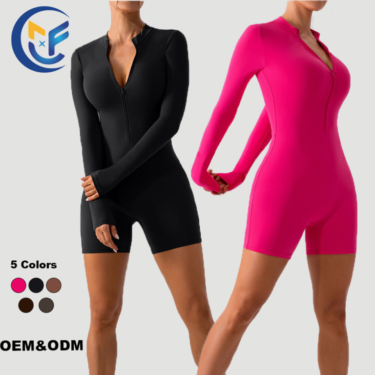 High Waist Butt-Lifting Short Leggings Yoga Set Solid Color Fitness Sports Zipper Running Breathable Workout Wear