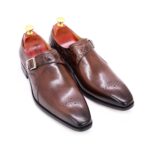 [Hot Item] Dropshipping Classic British Genuine Leather Men Fashion Business Office Oxford Dress Shoe Classic Monk Strap Shoes