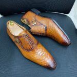 [Hot Item] Goodyear Welt Men Dress Shoes Italian Leather High Quality Python Skin Mens Dress Leather Shoes Custom Formal Shoes for Men