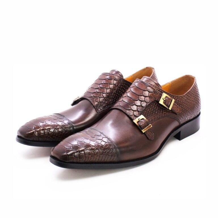 [Hot Item] New Arrivals Dress Shoes & Oxford Casual Shoes for Men Retro Double Button Genuine Leather Shoes for Men