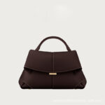 [Hot Style] Polène Smile Bag Genuine Leather Litchi Pattern Handheld Crossbody Bag for Women Commuting Simple and High-end