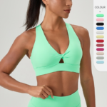Ins/Amazon Top Picked Fancy Twisted Front Activewear Cross Back Yoga Sports Bra for Women, Premium Sexy V Neck Fitness Workout Bralette with Adjustable Hooks