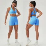 Ins/Amazon Top Picked Fancy Twisted Front Activewear Cross Back Yoga Sports Bra for Women, Premium Sexy V Neck Fitness Workout Bralette with Adjustable Hooks