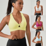 Ins/Amazon Top Picked Fancy Twisted Front Activewear Cross Back Yoga Sports Bra for Women, Premium Sexy V Neck Fitness Workout Bralette with Adjustable Hooks
