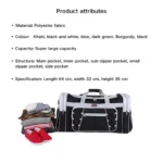 Large Capacity Waterproof Oxford Gym Duffle Bag, Multi-Pocket Sports Travel Tote with Shoe Compartment