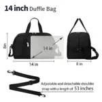 Large Capacity Waterproof Polyester Gym Duffle Bag, Multi-Pocket Sports Travel Tote