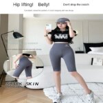 M/L/XL High-waisted Bottoming Trousers Five-minute Shorts Female External Wear Hip Lifting Tight High Elasticity Yoga Trousers