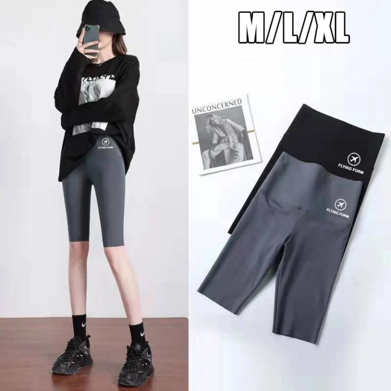 M/L/XL High-waisted Bottoming Trousers Five-minute Shorts Female External Wear Hip Lifting Tight High Elasticity Yoga Trousers