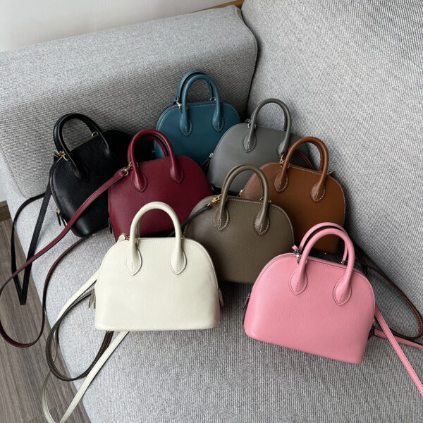 Mini goat pattern first-layer cowhide shell bag genuine leather cross-body small bag fashion bowling bag versatile handbag
