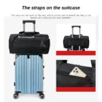 Multi-Functional Oxford Travel Duffel Bag, Waterproof Expandable Luggage, Trolley Sleeve, Wet Dry Separation, Unisex