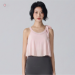 New Arrival Sexy Cute Sports Camisole with Bra and Flowy Mesh Cover X Drawstring Shoulder Strap, High Aesthetic Sports Vest Casual Loose Fit Fitness Yoga Top