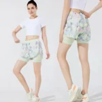 New Fashion Camo Patterned 2 in 1 Quick Dry Running Shorts for Women, Lightweight Athletic Workout Gym Yoga Shorts with Liner + Back Phone Pockets