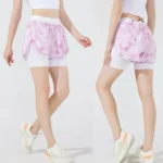 New Fashion Camo Patterned 2 in 1 Quick Dry Running Shorts for Women, Lightweight Athletic Workout Gym Yoga Shorts with Liner + Back Phone Pockets