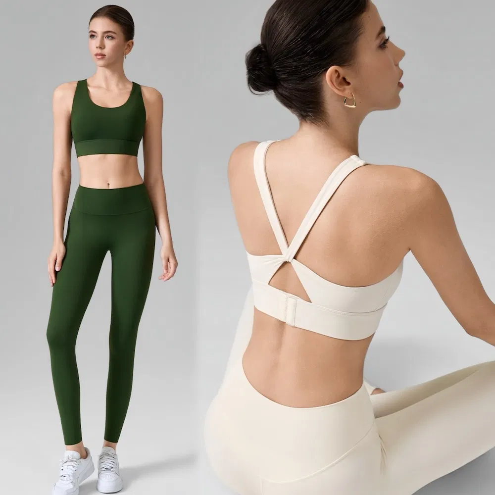 New Listing 2PCS Sexy Ladies High Impact Pilates Fitness Clothing for Women, Strappy Back Sports Running Bra + High Waisted Yoga Leggings Fancy Activewear New Listing 2PCS Sexy Ladies High Impact Pilates Fitness Clothing for Women, Strappy Back Sports Running Bra + High Waisted Yoga Leggings Fancy Activewear