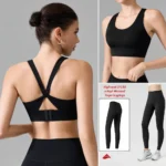 New Listing 2PCS Sexy Ladies High Impact Pilates Fitness Clothing for Women, Strappy Back Sports Running Bra + High Waisted Yoga Leggings Fancy Activewear