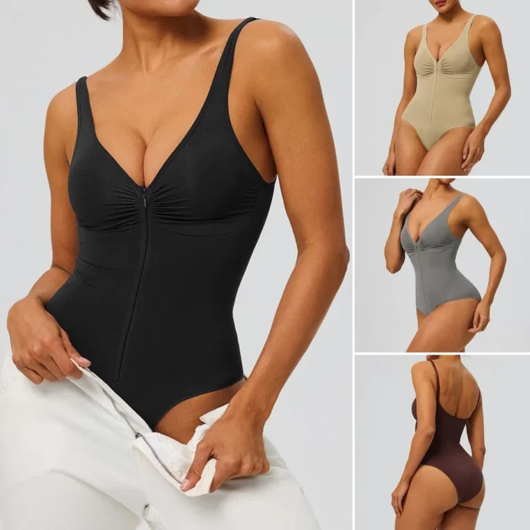 New Listing Zip-up Going out Outfits Firm Control Body Shaper for Women, Premium One-Piece Shapewear Bodysuit with Snap Button Closure at Crotch
