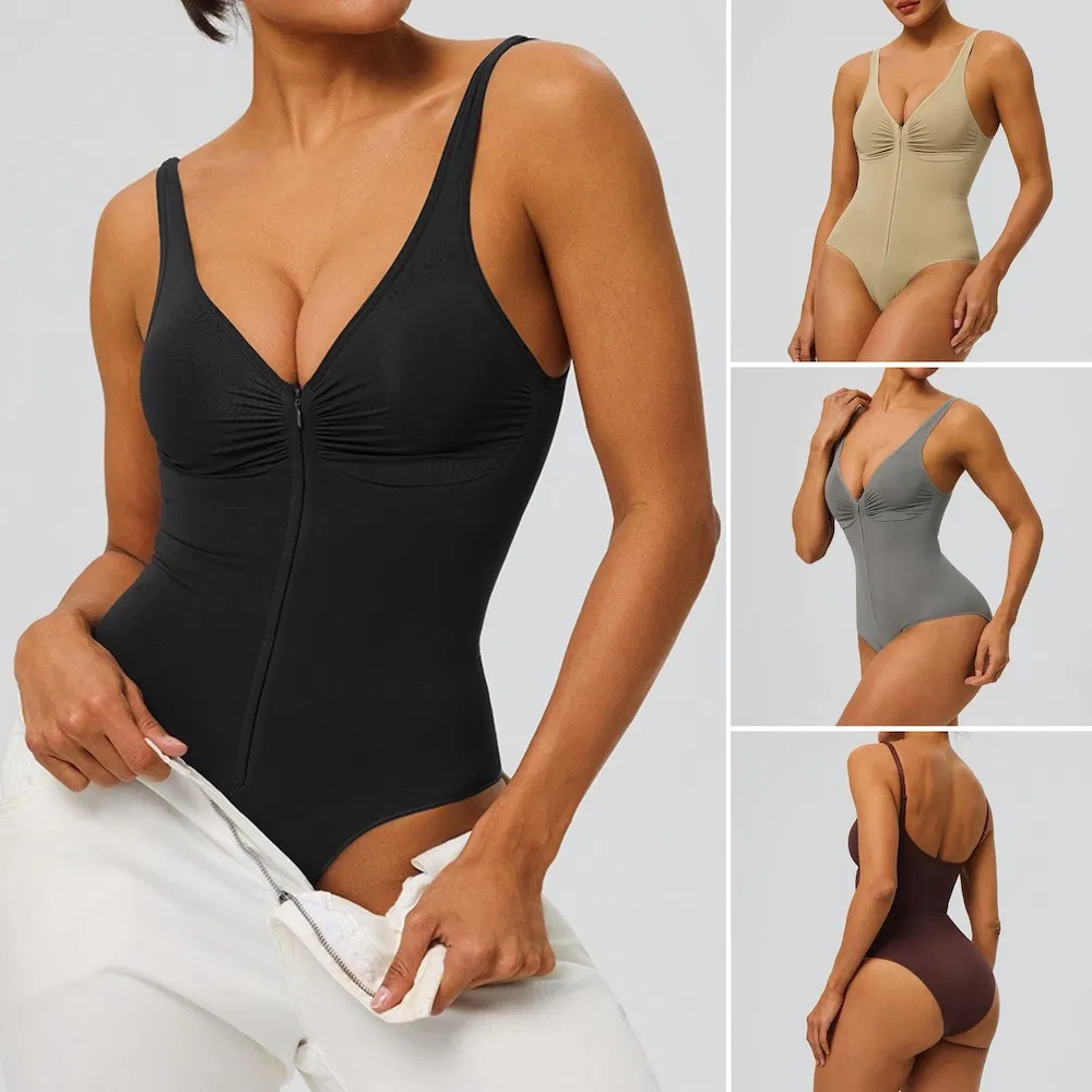 New Listing Zip-up Going out Outfits Firm Control Body Shaper for Women, Premium One-Piece Shapewear Bodysuit with Snap Button Closure at Crotch New Listing Zip-up Going out Outfits Firm Control Body Shaper for Women, Premium One-Piece Shapewear Bodysuit with Snap Button Closure at Crotch