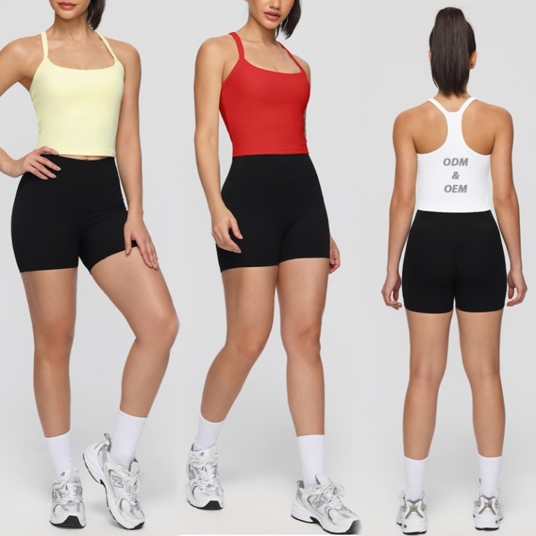 New Premium Activewear Camisole Racer Back Sports Tanks with Removable Pads, Breathable Running Fitness Outfits Gym Clothes Sleeveless Cami Tops for Women