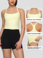 New Premium Activewear Camisole Racer Back Sports Tanks with Removable Pads, Breathable Running Fitness Outfits Gym Clothes Sleeveless Cami Tops for Women