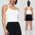 New Premium Activewear Camisole Racer Back Sports Tanks with Removable Pads, Breathable Running Fitness Outfits Gym Clothes Sleeveless Cami Tops for Women