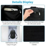 Portable Polyester Tote Bag for Travel, Stylish Handbag and Shoulder Bag Design