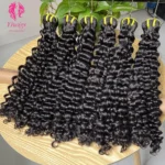 Raw Cuticle Aligned Virgin Human Hair Bundles Vendor Wholesale 12A Grade Deep Curly Vietnamese Double Drawn Human Hair