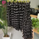Raw Cuticle Aligned Virgin Human Hair Bundles Vendor Wholesale 12A Grade Deep Curly Vietnamese Double Drawn Human Hair
