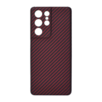 Red Color Twill Style Aramid Fiber Carbon Fiber Phone Case for Samsung Galaxy S21 Ultra