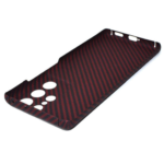Red Color Twill Style Aramid Fiber Carbon Fiber Phone Case for Samsung Galaxy S21 Ultra