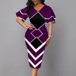 Robe élégante pour femmes, mode d'été, col en V, manches courtes, Sexy, Slim, Vintage, Patchwork, décontractée, robes de soirée, 2021